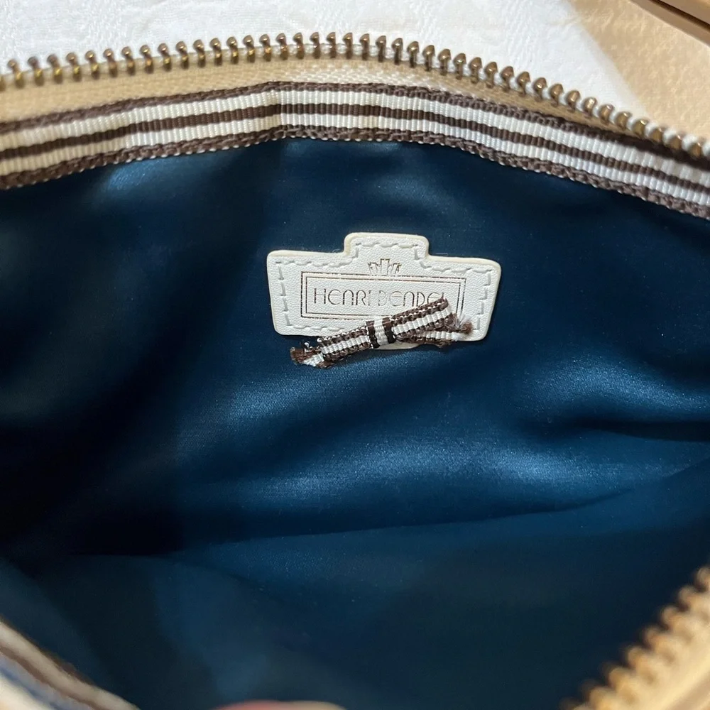 Henri Bendel Cream and Brown Wristlet
